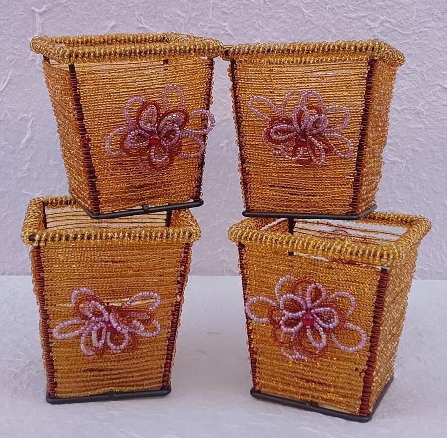 Portacandele Artigianali "Glow & Amber"– Atmosfere Boho Chic -Set 4 pezzi