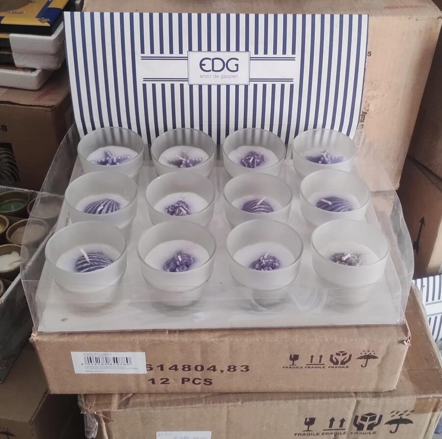 Confezione 12 Candele Profumate Marine EDG – Decorazioni con Conchiglie e Stelle Marine