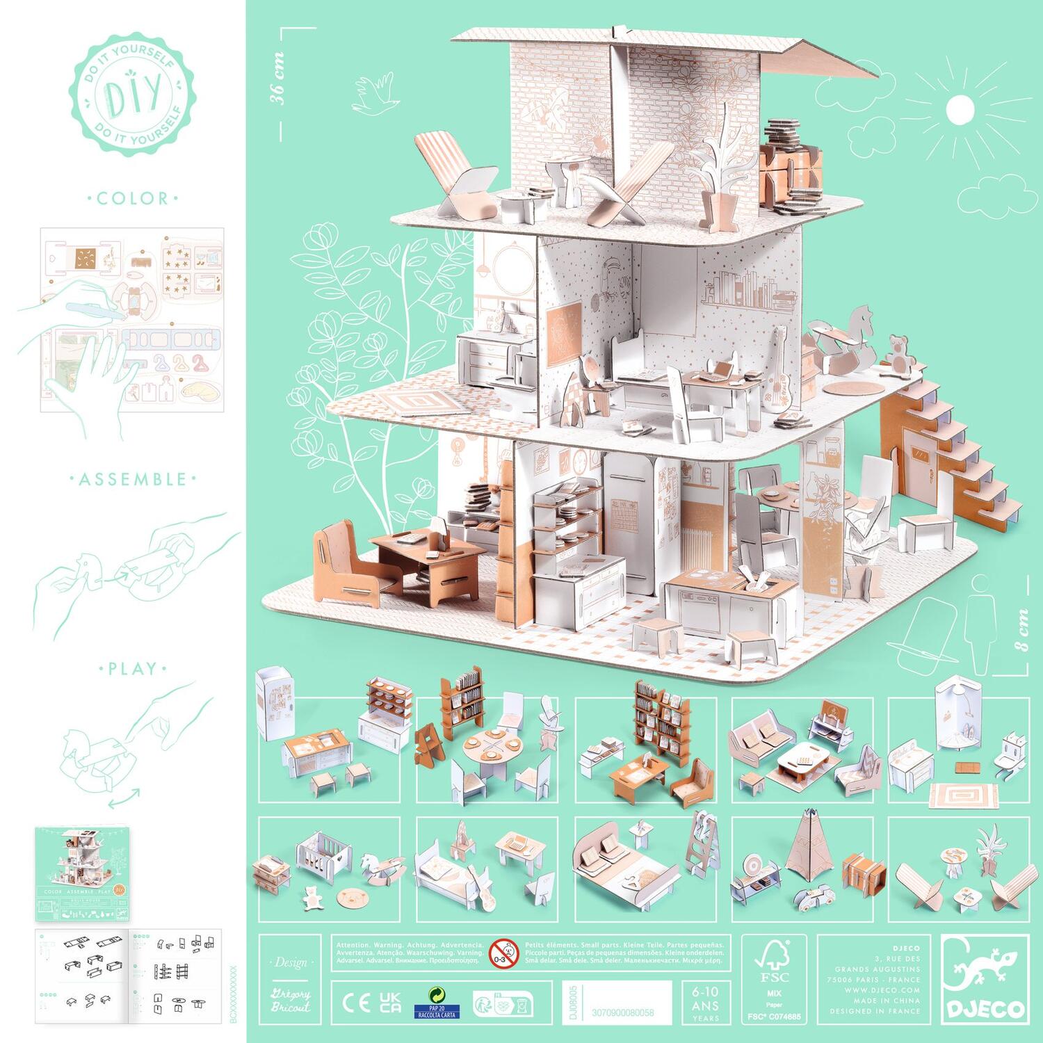 Melody Jane Foglio Muro Esterno In Grigio Beige Goffrato Per Casa Delle Bambole | Scala 1:12, Dimensioni 29,5x40 Cm, Carta In Rilievo Fai Da Te