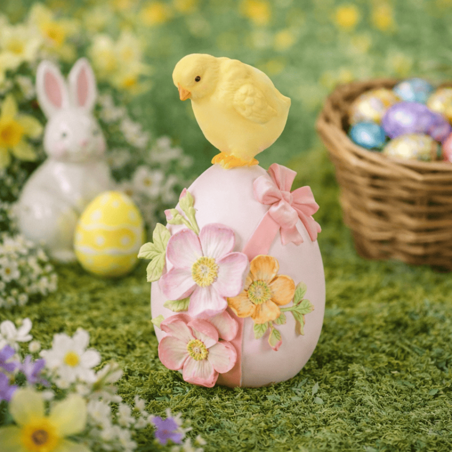 Fade – “HappyChick” Uovo con Pulcino Decorativo in Resina