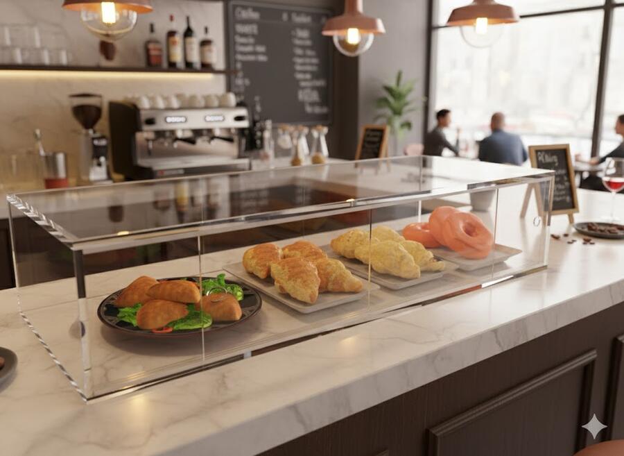 Vetrina in plexiglass porta brioche e alimenti - L 100