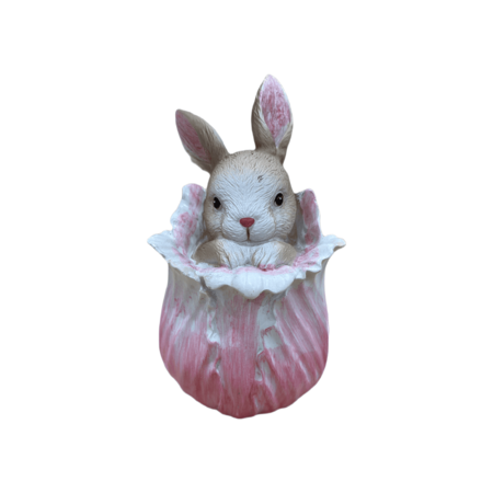 Fade – “Happy Bunny” Coniglietto nel Tulipano in Resina