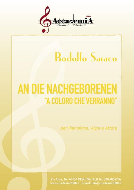 AN DIE NACHGEBORENEN “A coloro che verranno” - Rodolfo Saraco