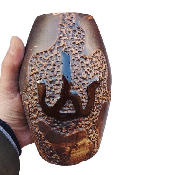 Coppia Vasi Decorativi in Ceramica Orientale - Texture e Ideogrammi Zen