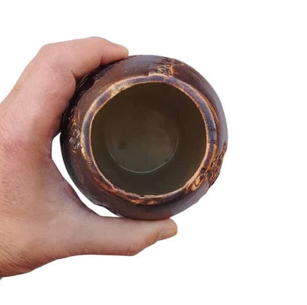 Coppia Vasi Decorativi in Ceramica Orientale - Texture e Ideogrammi Zen