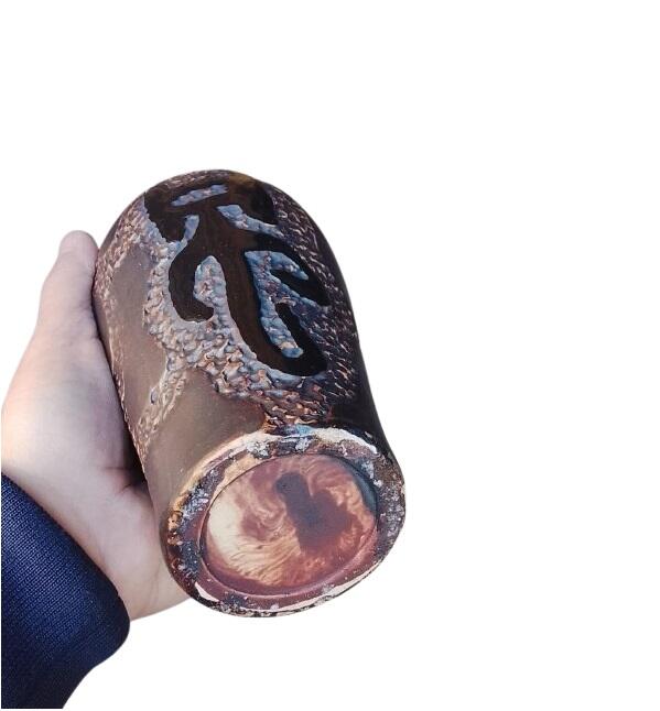 Coppia Vasi Decorativi in Ceramica Orientale - Texture e Ideogrammi Zen