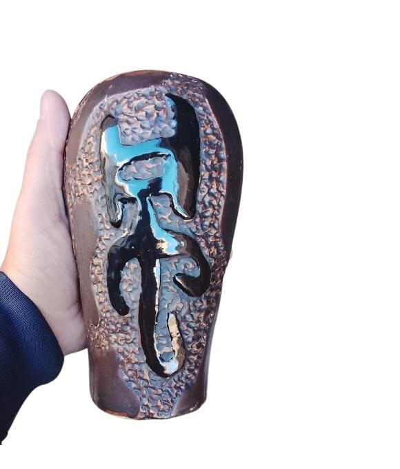 Coppia Vasi Decorativi in Ceramica Orientale - Texture e Ideogrammi Zen