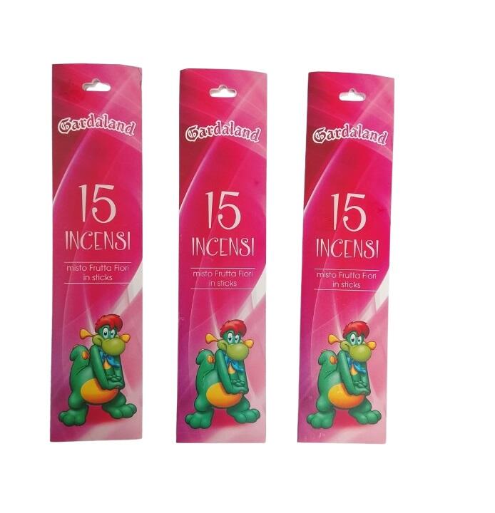  3 Confezioni Incensi Gardaland – 45 Bastoncini Misto Frutta e Fiori – Originali