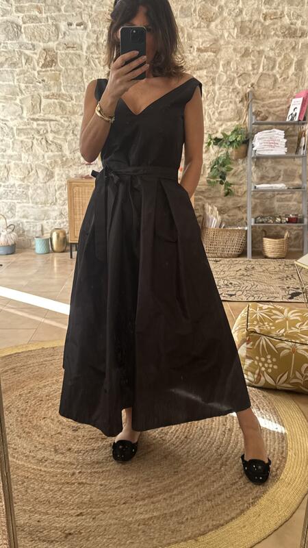 Black Dress Taffeta pura seta