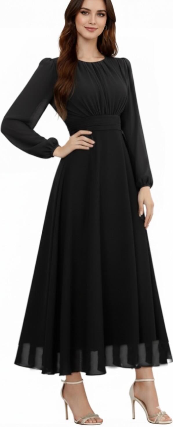 Abito simply in tulle con maniche 4-0162