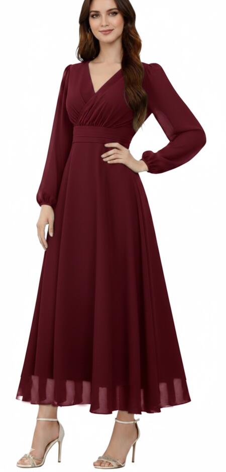 Simply tulle dress with sleeves 4-0162