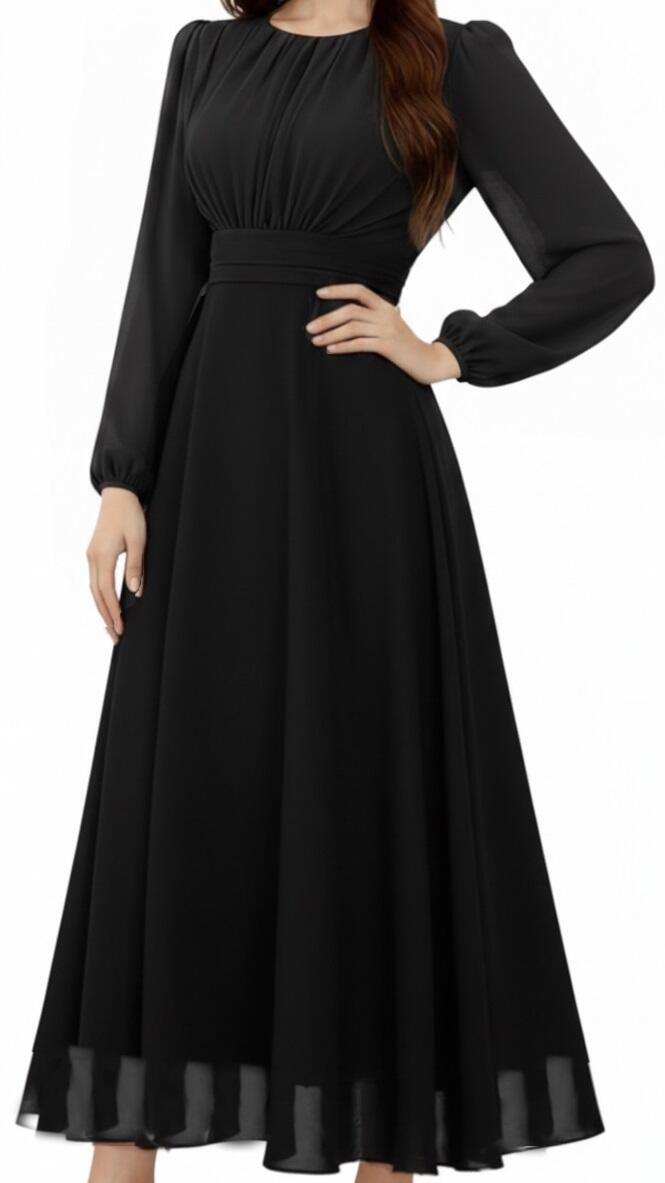 Abito simply in tulle con maniche 4-0162