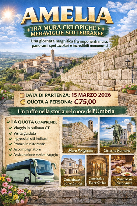 15 MARZO 2026 | TOUR 1 GIORNO | AMELIA: NEL CUORE DELL'UMBRIA