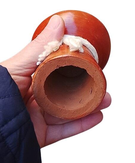 Bruciatore Incenso in Terracotta Artigianale + 100 Bastoncini Omaggio (5 Conf.)