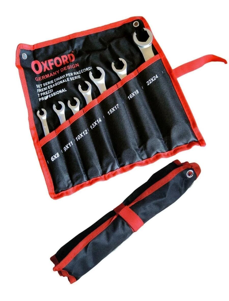 KIT SERIE DI 7 CHIAVI ESAGONALI SET PER TUBI FRENI AUTO ACCIAIO RACCORDI 6-24mm