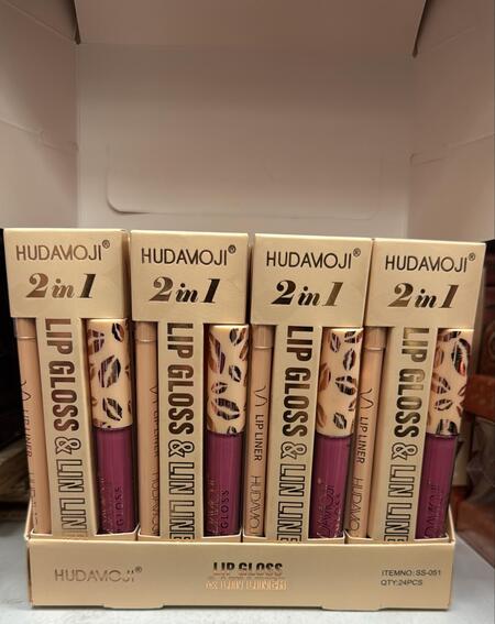 HUDAVIOJI 2 IN 1 LIPGLOSS & LIP LINER
 [Conf.da 24 pezzi]
