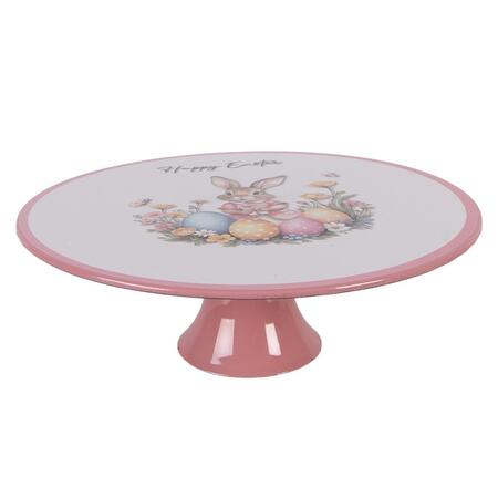 Clayre & Eef - Vassoio Portatorta su Piede in Resina Bianco Ø 29 cm 