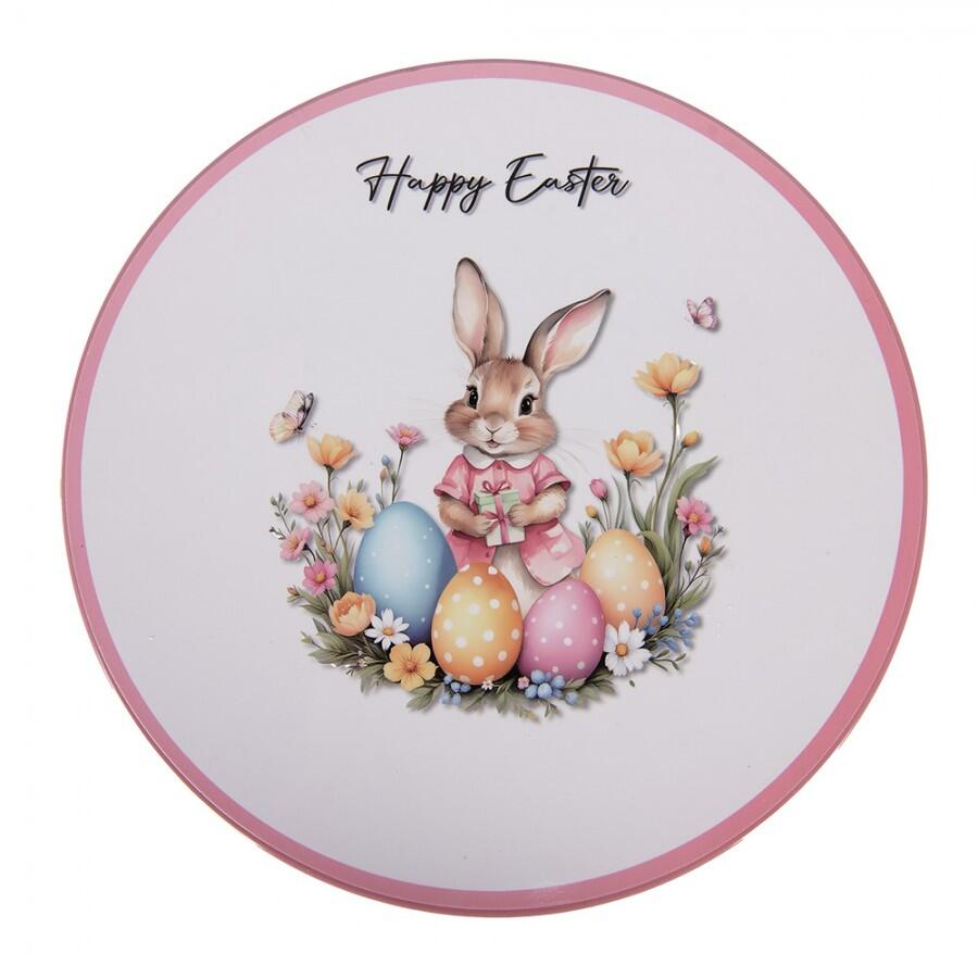 Clayre & Eef - Vassoio Portatorta su Piede in Resina Bianco Ø 29 cm 