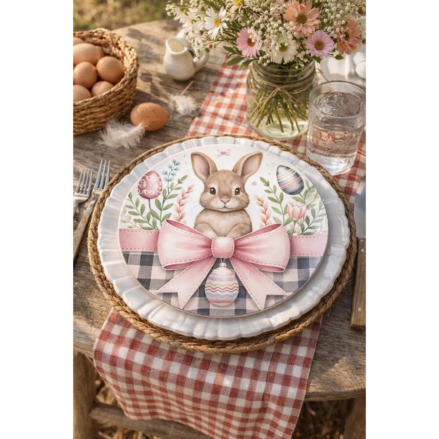 Clayre & Eef - Set 6 Sottopiatti Bianco in Melamina Ø 33 cm 