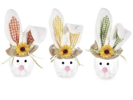 Coniglio campagnolo portadolci con cappello e orecchie