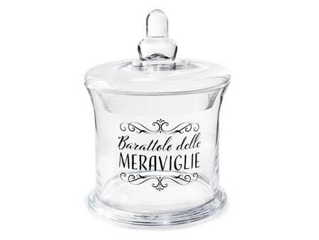 Barattolo alimentare in vetro con coperchio e scritta