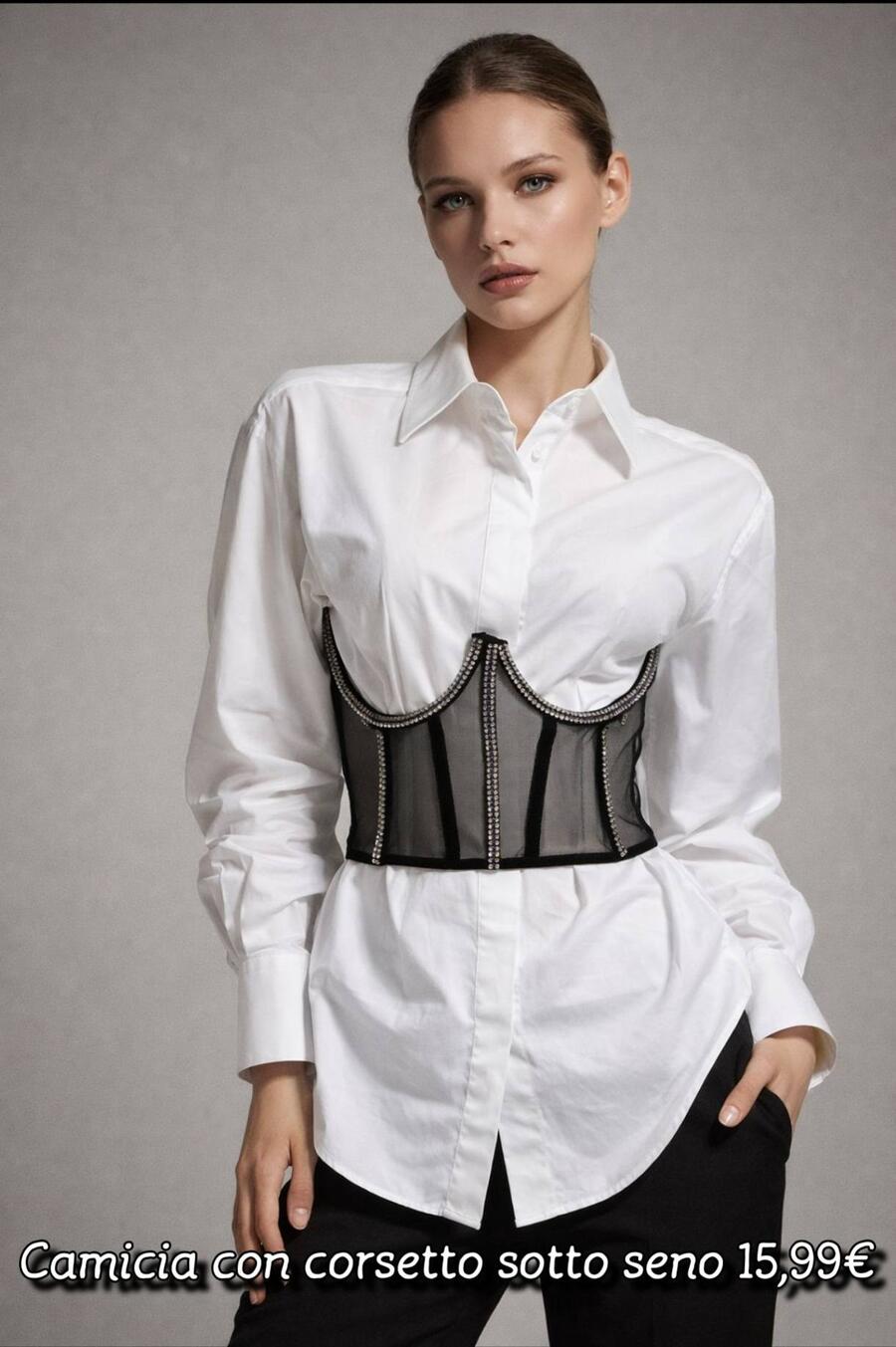 Camicia cotone con corpetto taglia unica