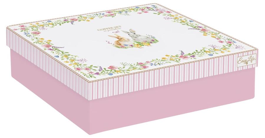 Easy Life - Set 6 tazzine caffè con piattino HAPPY EASTER