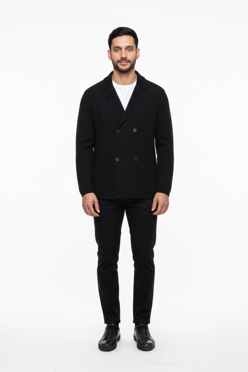 Over-d Cardigan Doppio Petto Nero
