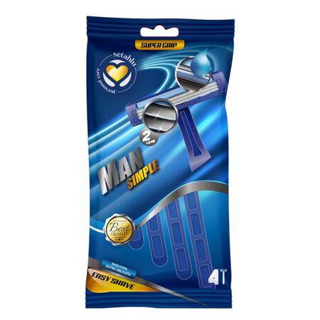 SETABLU RASOIO UOMO 2 LAME 4 PEZZI (Confezione da 24 pezzi) 