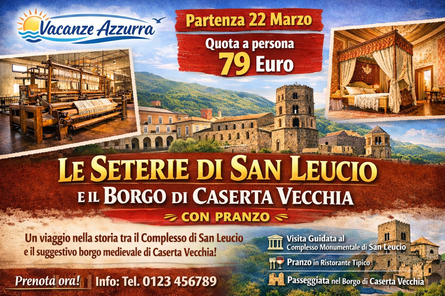 22 MARZO 2026 | TOUR 1 GIORNO | SAN LEUCIO E IL BORGO DI CASERTA VECCHIA