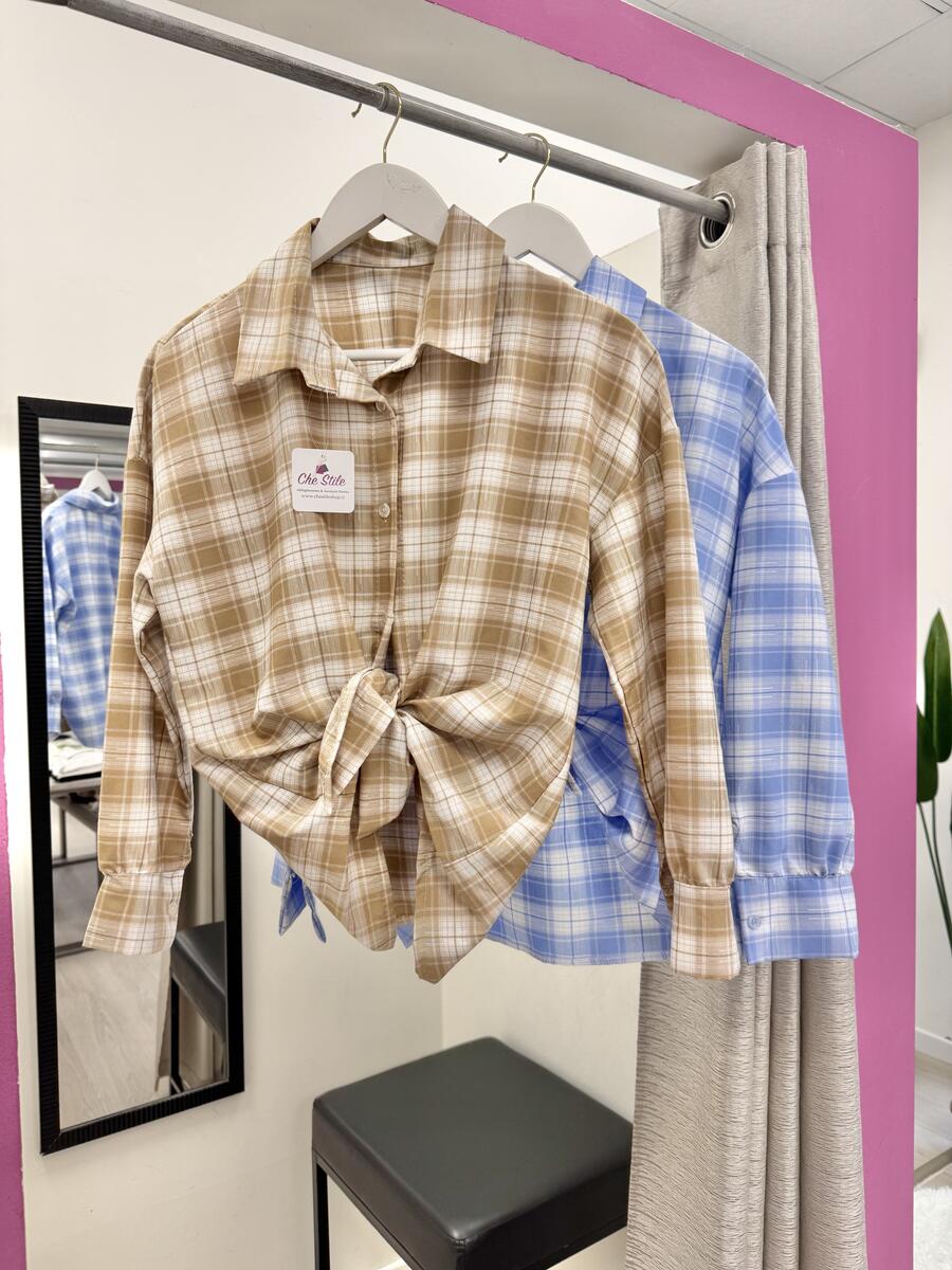 NOVITÀ Camicia a scacchi in misto viscosa