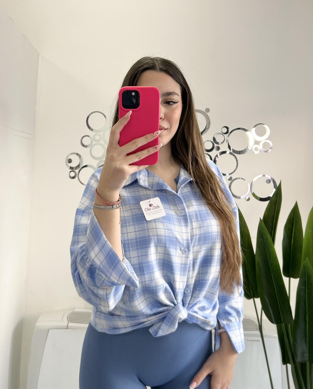 NOVITÀ Camicia a scacchi in misto viscosa