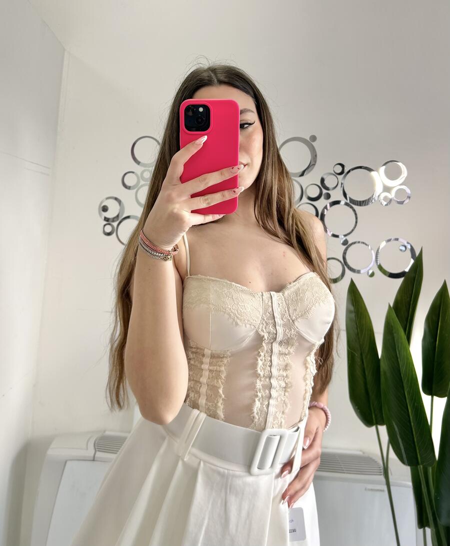 NOVITÀ Top in pizzo tipo corsetto