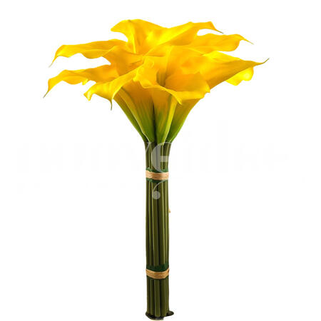 MAZZO DI CALLA * 12 NATURAL TOUCH H 48 CM GIALLO