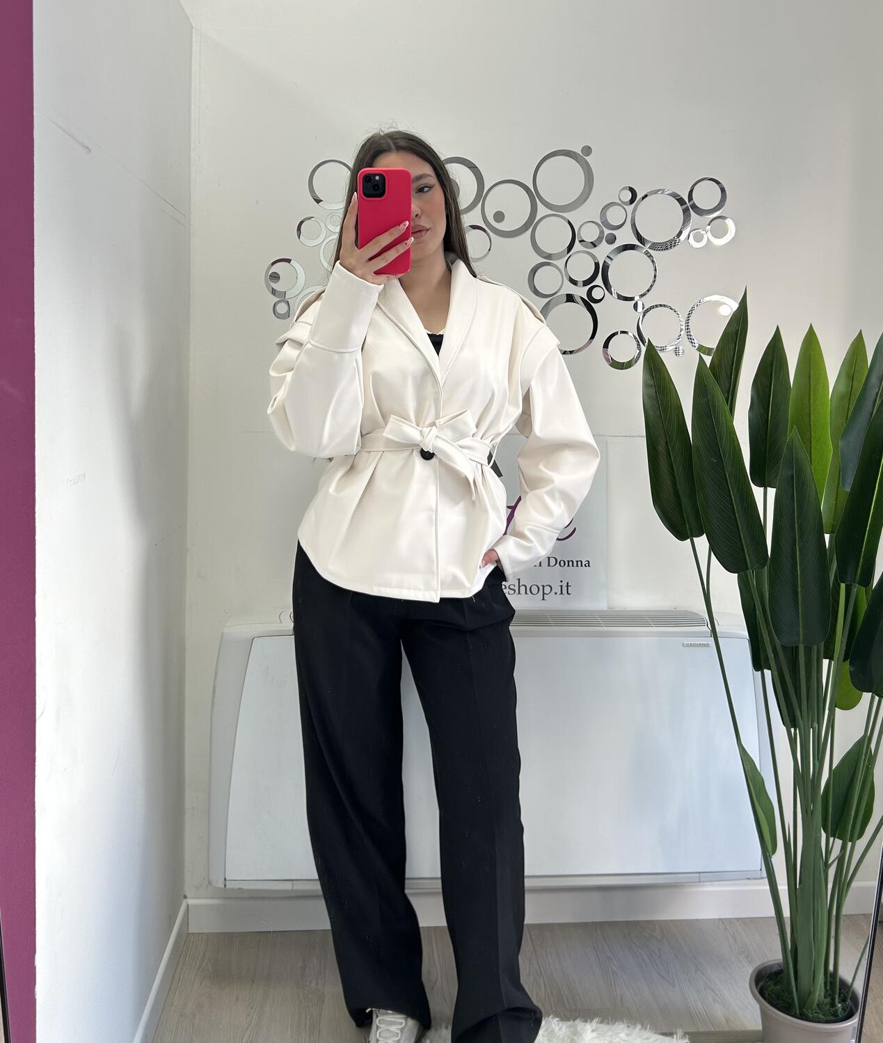 NOVITÀ Giacca eco pelle con cintura