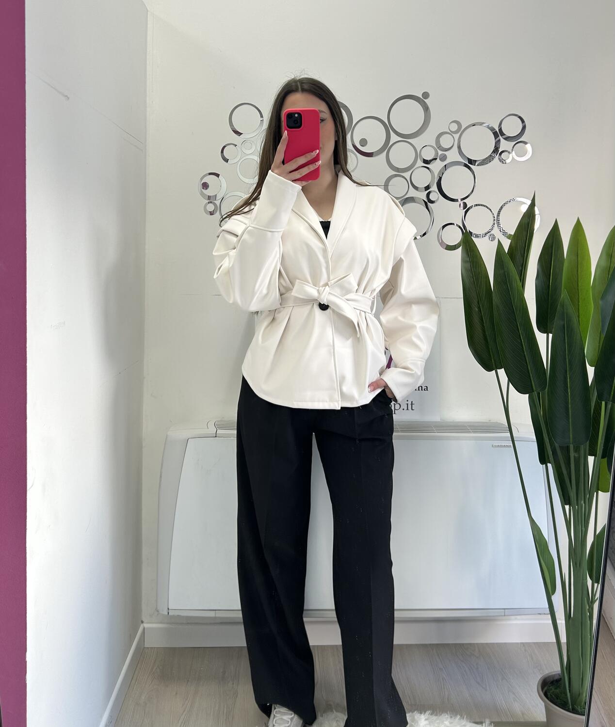 NOVITÀ Giacca eco pelle con cintura