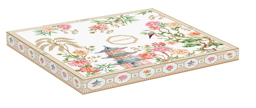 Easy Life – Set sushi in porcellana e bambù “Jardins d’Orient” con scatola regalo (2 persone)