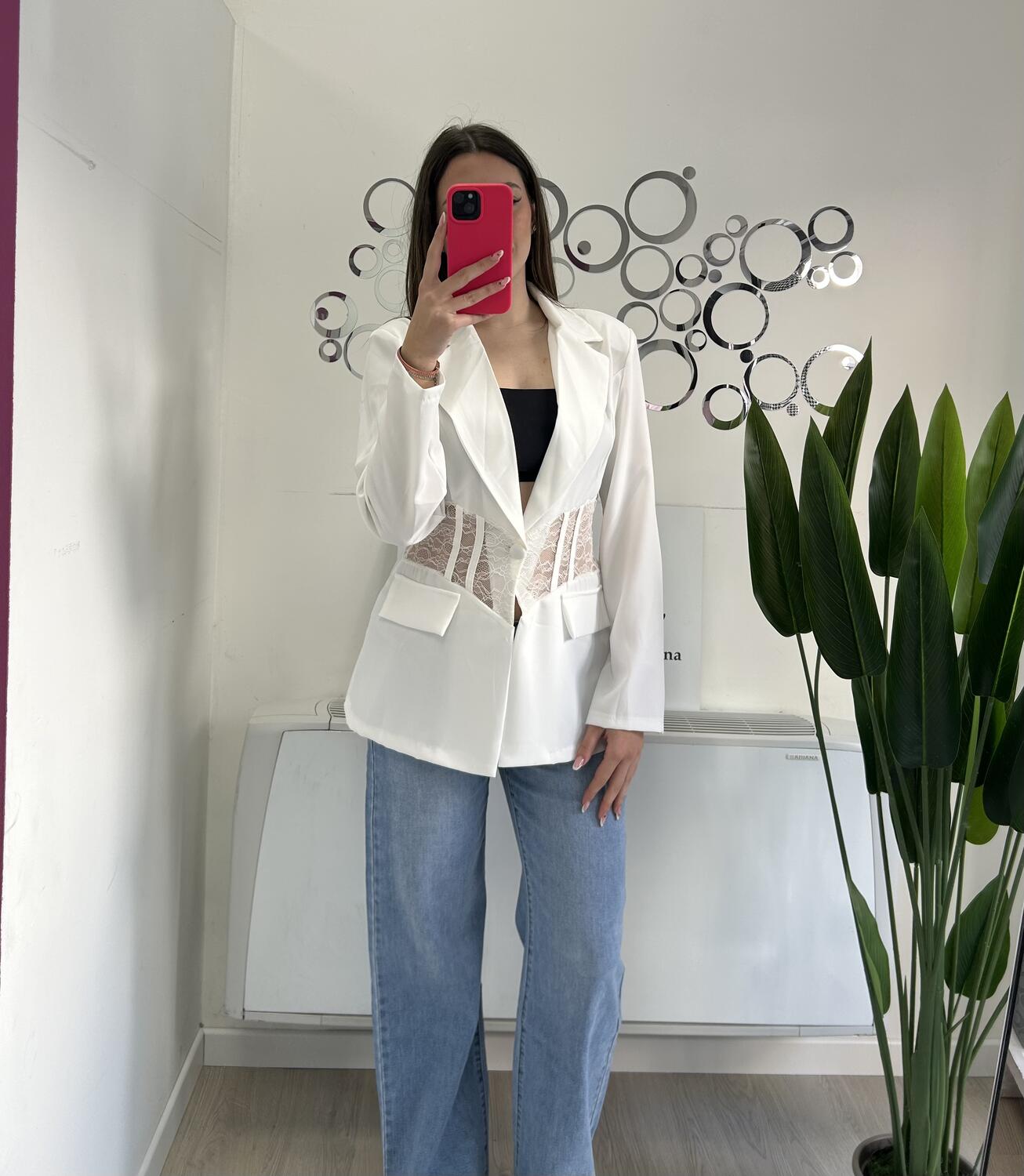 NOVITÀ Giacca con dettaglio trasparente in pizzo