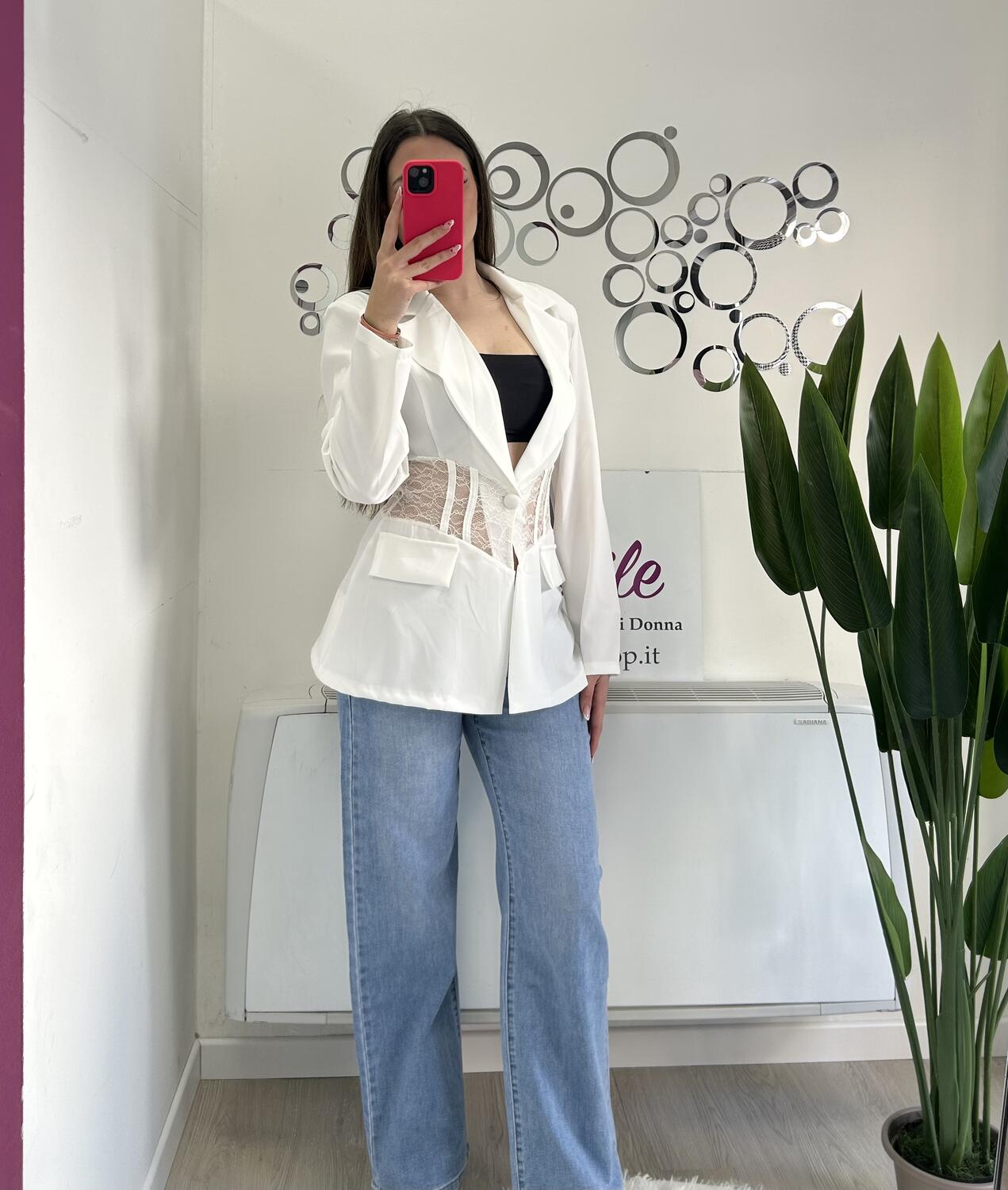 NOVITÀ Giacca con dettaglio trasparente in pizzo