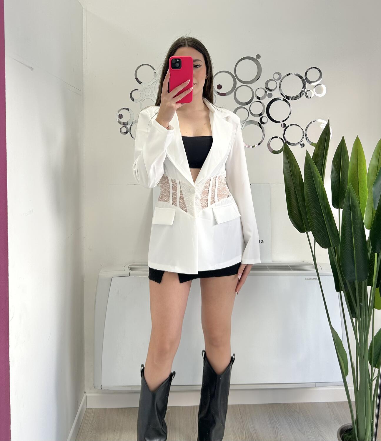 NOVITÀ Giacca con dettaglio trasparente in pizzo