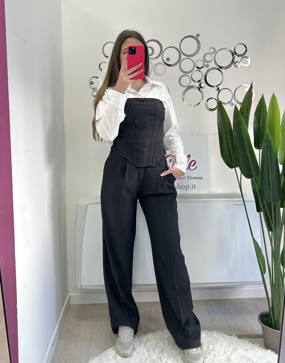 NOVITÀ Completo top a fascia e pantalone palazzo