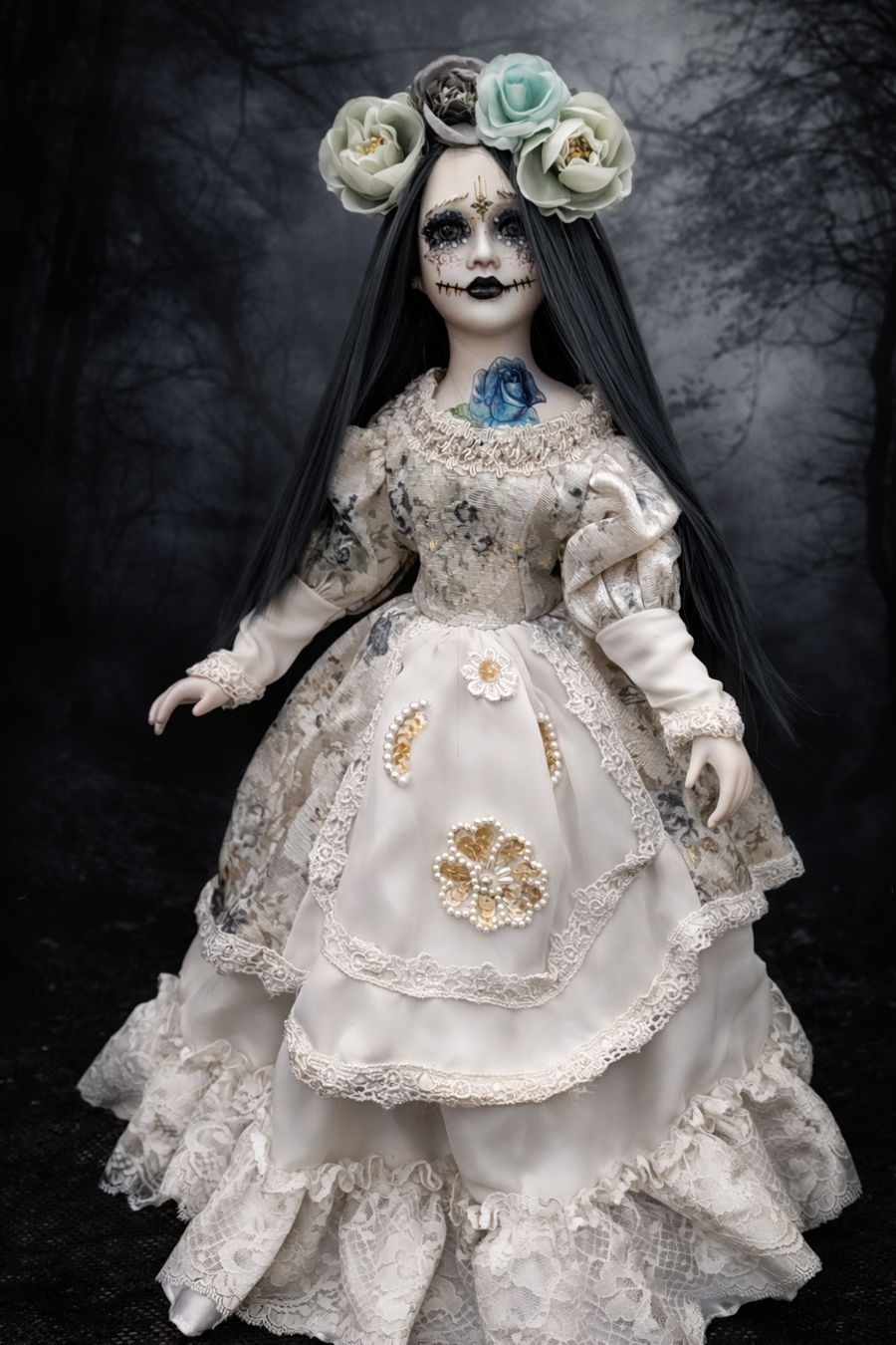 Sharima Santa Muerte pezzo unico in porcellana 