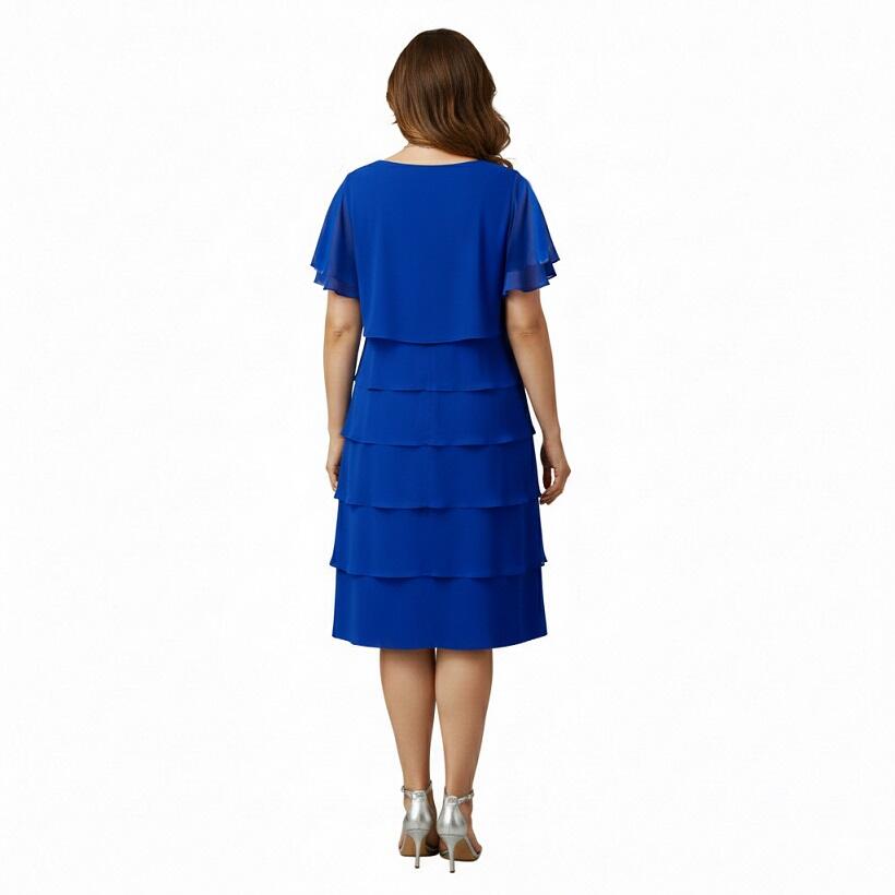 Abito taglia comoda a 6 balze in maglina tecnica elastica 4-0165