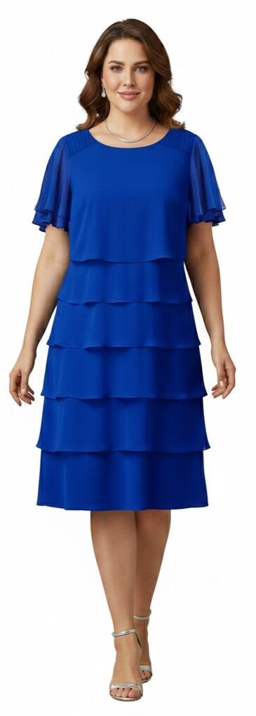 Abito taglia comoda a 6 balze in maglina tecnica elastica 4-0165