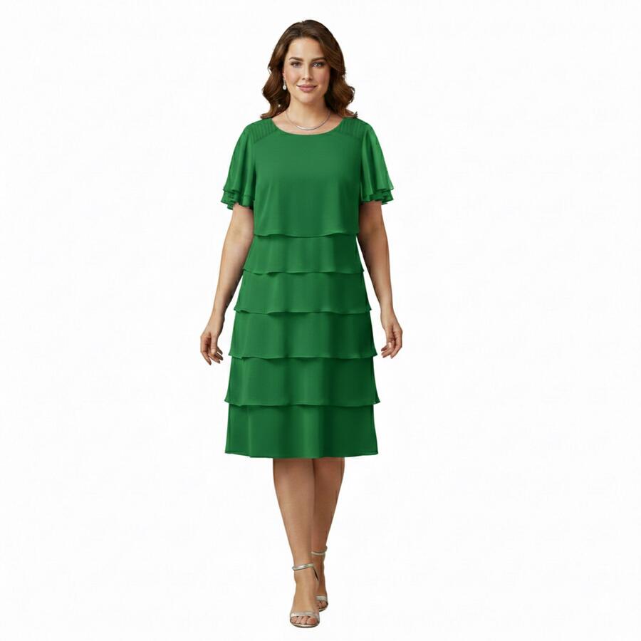 Abito taglia comoda a 6 balze in maglina tecnica elastica 4-0165