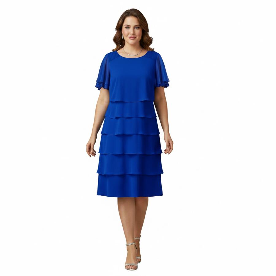 Abito taglia comoda a 6 balze in maglina tecnica elastica 4-0165