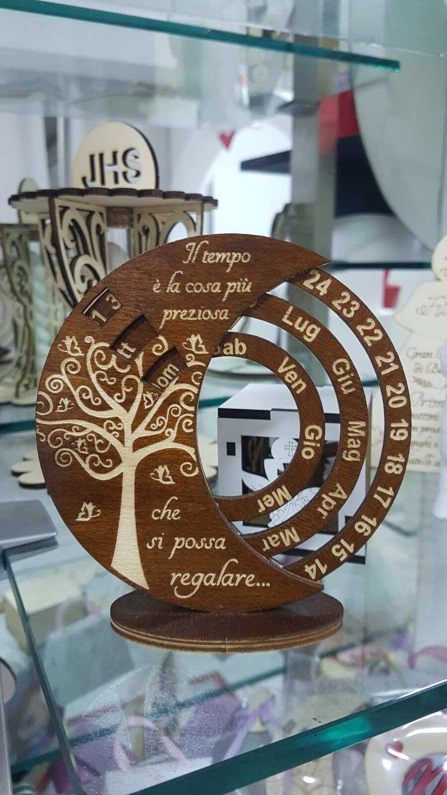 calendario 12cm colore noce scuro 