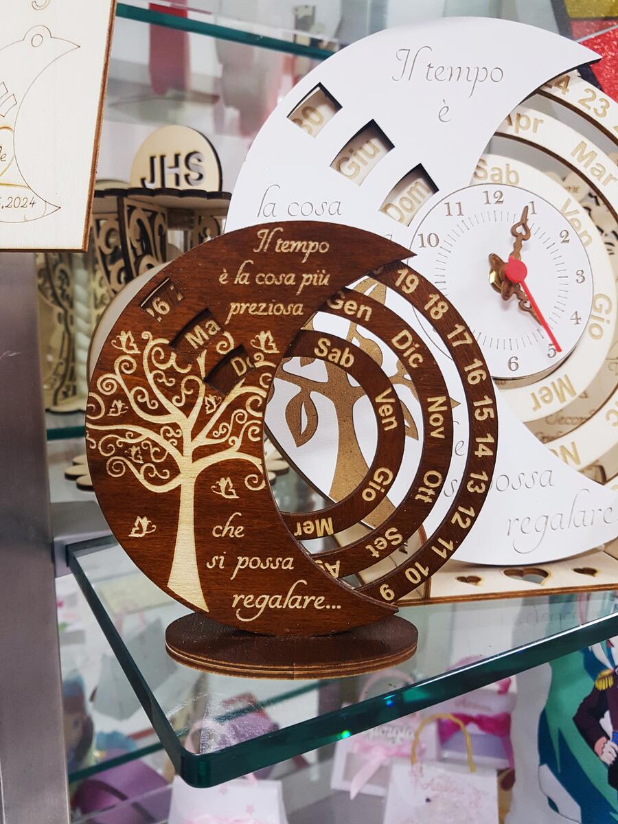 calendario 12cm colore noce scuro 