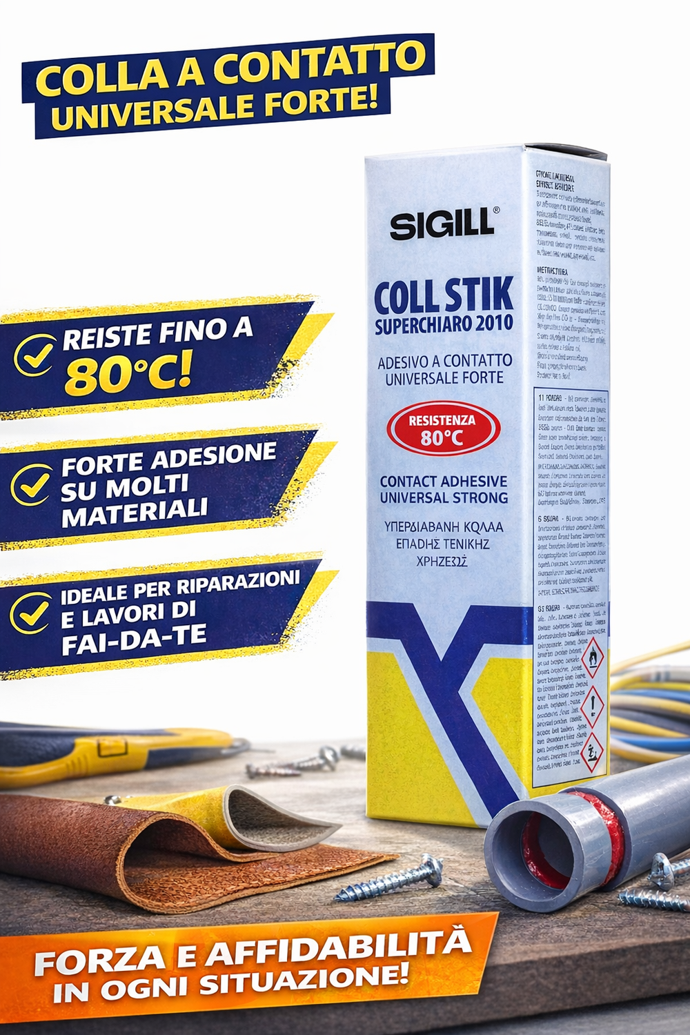 Sigill - Coll Stik 2010 Superchiaro, Tubetto 125 ml in Astuccio