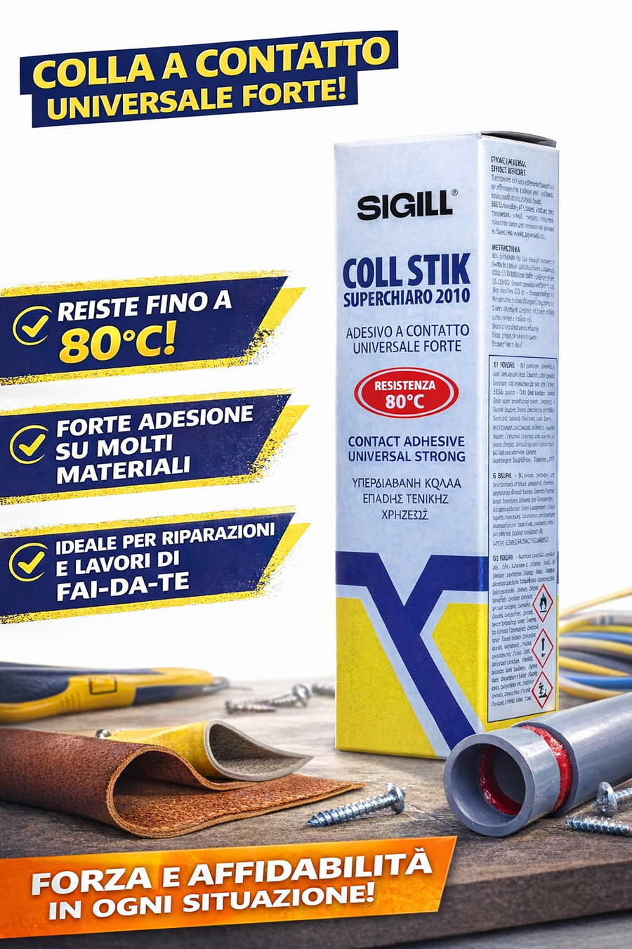 Sigill - Coll Stik 2010 Superchiaro, Tubetto 125 ml in Astuccio